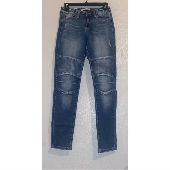 KanCan. Striped Moto Skinny Jeans - Picture 2 of 10